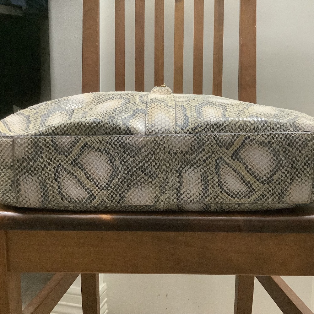 Gili Python Embossed Leather Hobo - image 5